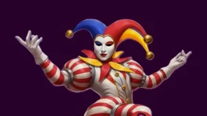 Tampilan layar ponsel yang menampilkan permainan slot Joker’s Jewels Hold & Spin dengan desain retro.